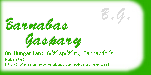 barnabas gaspary business card